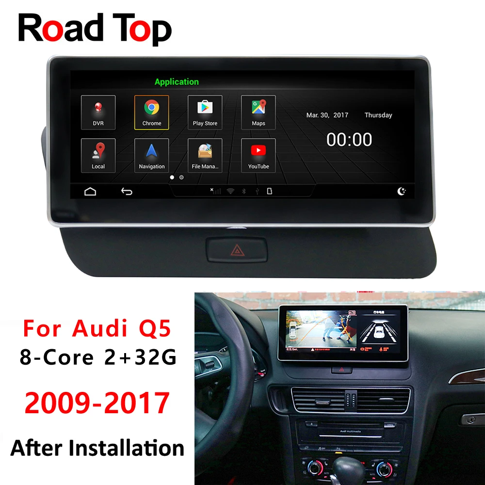 

10.25" Android 8 Octa 8-Core 2+32G CPU Car Bluetooth Radio GPS Navigation Head Unit Display Screen Monitor for Audi Q5 2009-2017