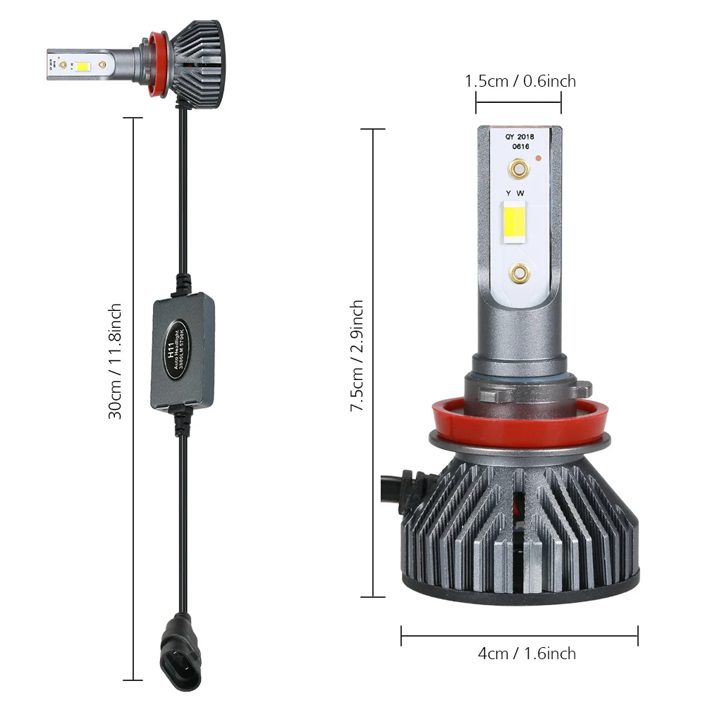 2 шт. H7 H11 9005 9012 30 Вт Водонепроницаемый Автомобильный светодиодный лампы для передних фар преобразования Наборы Алюминий корпус из сплава с естественным освещением три Цвета