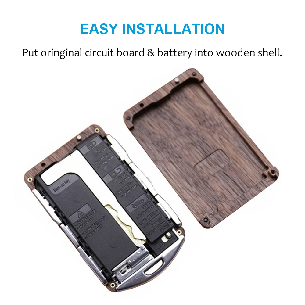 Keyless Entry Remote Control Refit Wooden Car Key Fob Shell