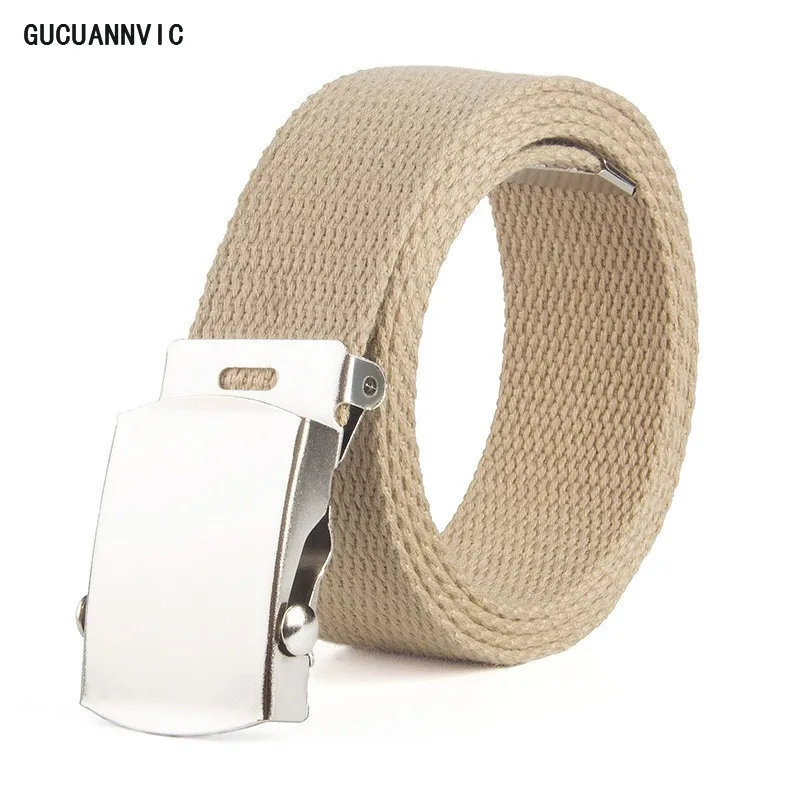 

NEW BELT Arrival fashionable 9 colors Both men and women belts Plain canvas Automatic Buckle belt Mens High Quality Strap 110CM