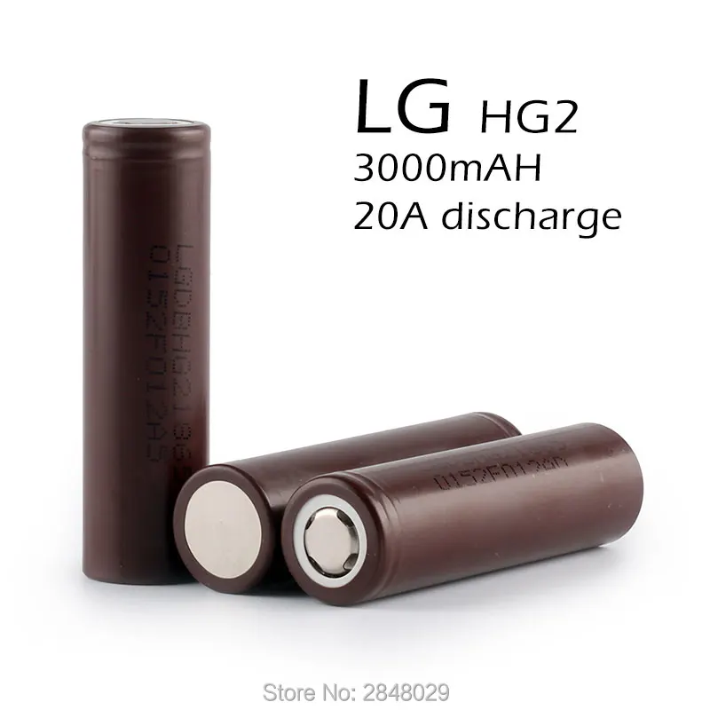 Из 2 предметов. для LG 18650HG2 3000 3,6 18650 литий-ионный непрерывного разряда 20A непрерывный разряд высокой Ёмкость Кнопка питания