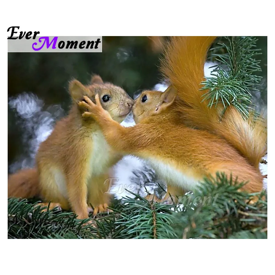 

Ever Moment Diamond Painting Hobby Artwork Mosaic Squirrel Kissing Decoration 5D DIY Cross Stitch Diamond Embroidery 3F1984