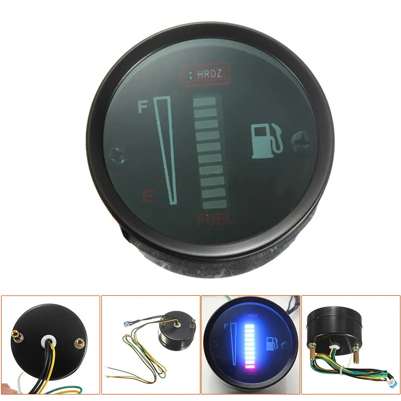 

Car Fuel Gauge 10 LED Fuel Level Meter Gauge Fuel Level Sensor 12V Motorcycle Automobile Aluminum Alloy 1 Piece Car Styling