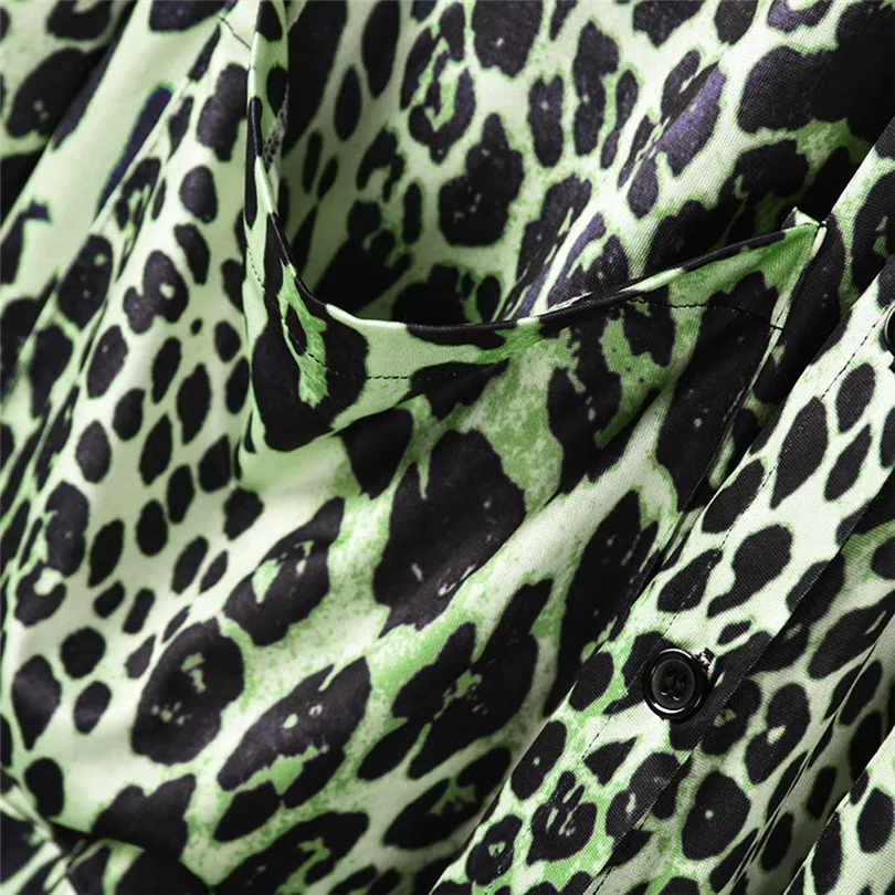  Fashion Womens Autumn Winter Casual Long Sleeve Leopard Print Fashion Coat Bllouse T-Shirt Tops Long coat New Arrival#4F01 (10)