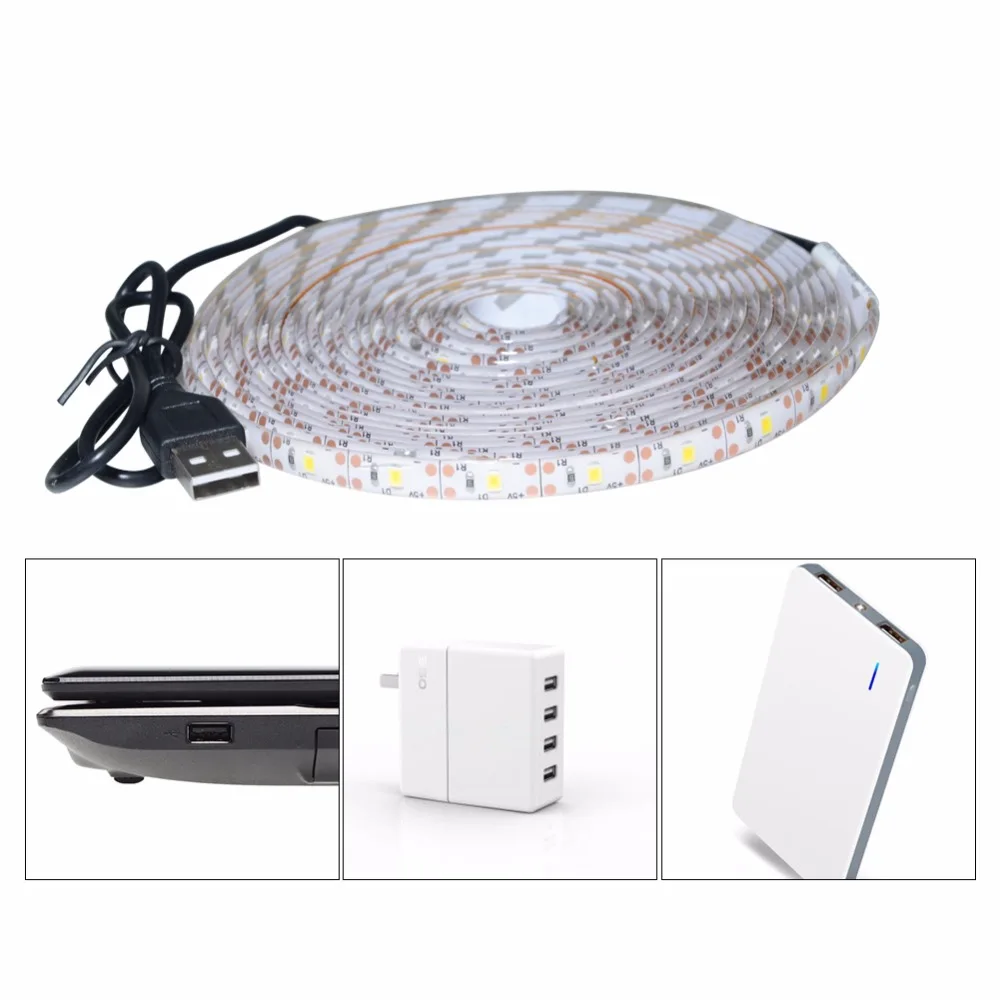 5 В USB RGB светодиодный светильник 60 светодиодов/м SMD 2835 3528 Светодиодный диодный
