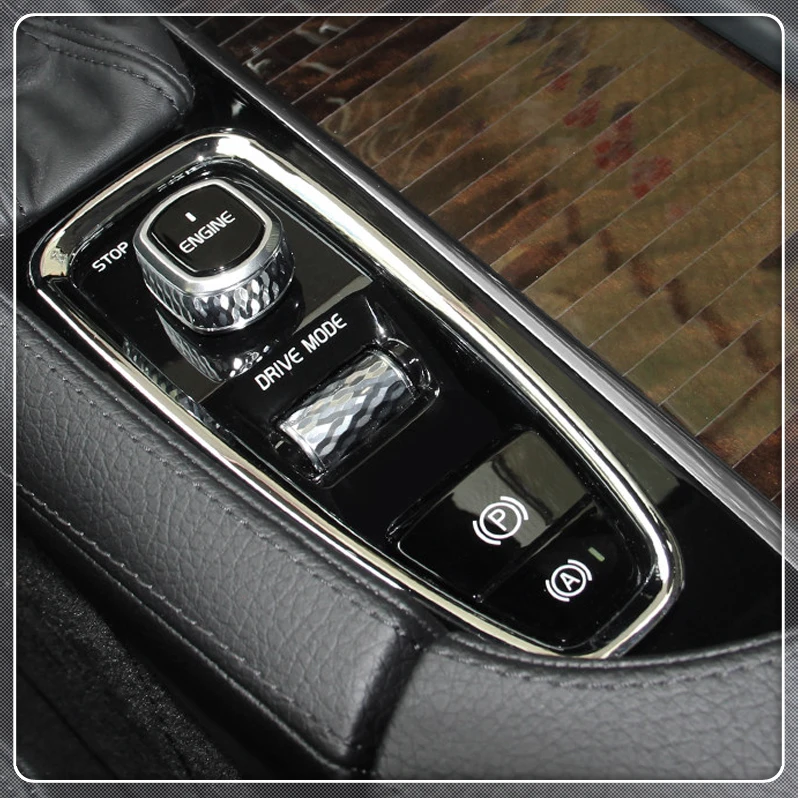 

For Volvo S90 V90 2017-2019 Car Styling Interior Gear Electronic Handbrake Frame Trim 1pcs ABS Chrome Auto Accessories