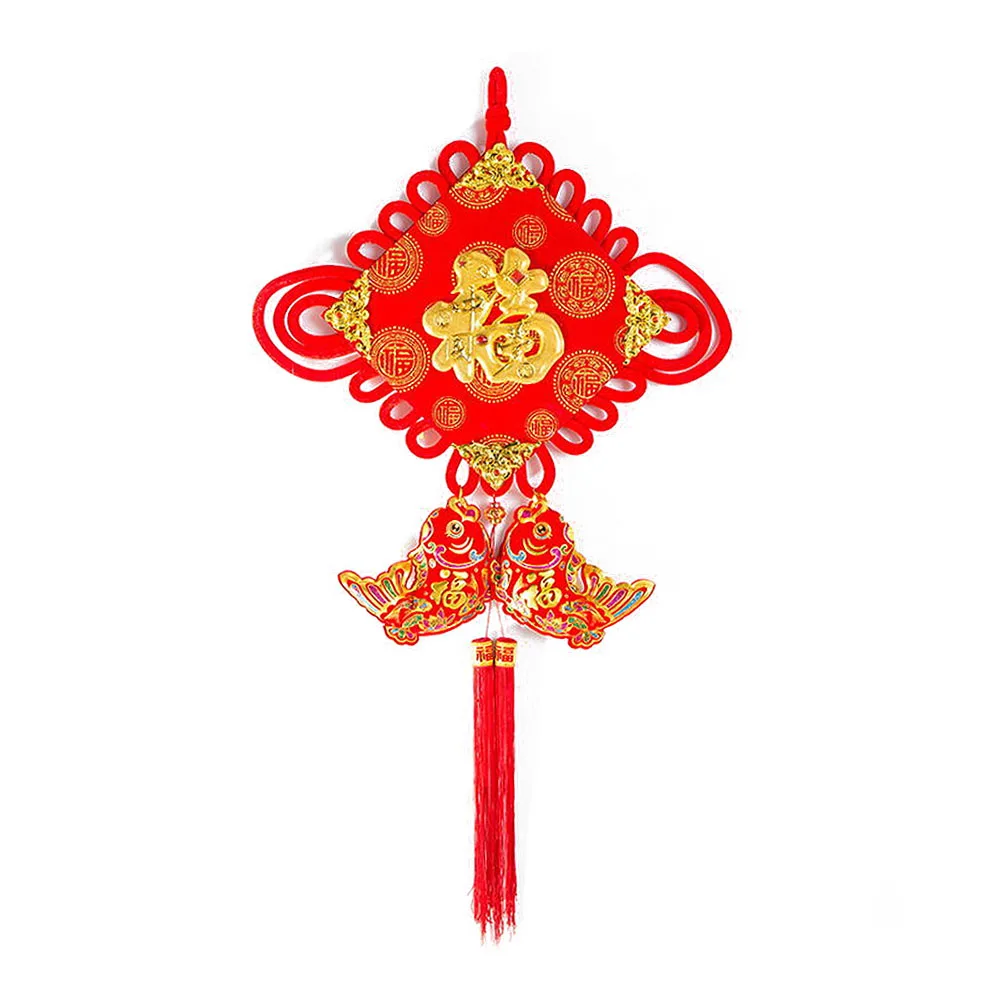 Новогодний красивый приносящий удачу красный фу китайский узел кисточкой подвесной фонарь на крыше Свадебный декор для комнаты
