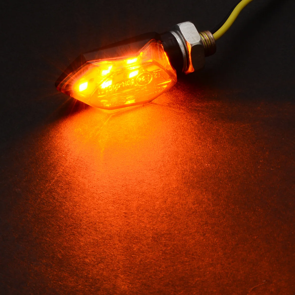 Mayitr 2pcs Mini Motorcycle 5 SMD LED Amber Turn Signal Indicator Light Blinker Lamp For Honda Suzuki Kawasaki KTM Dirt Bike ATV