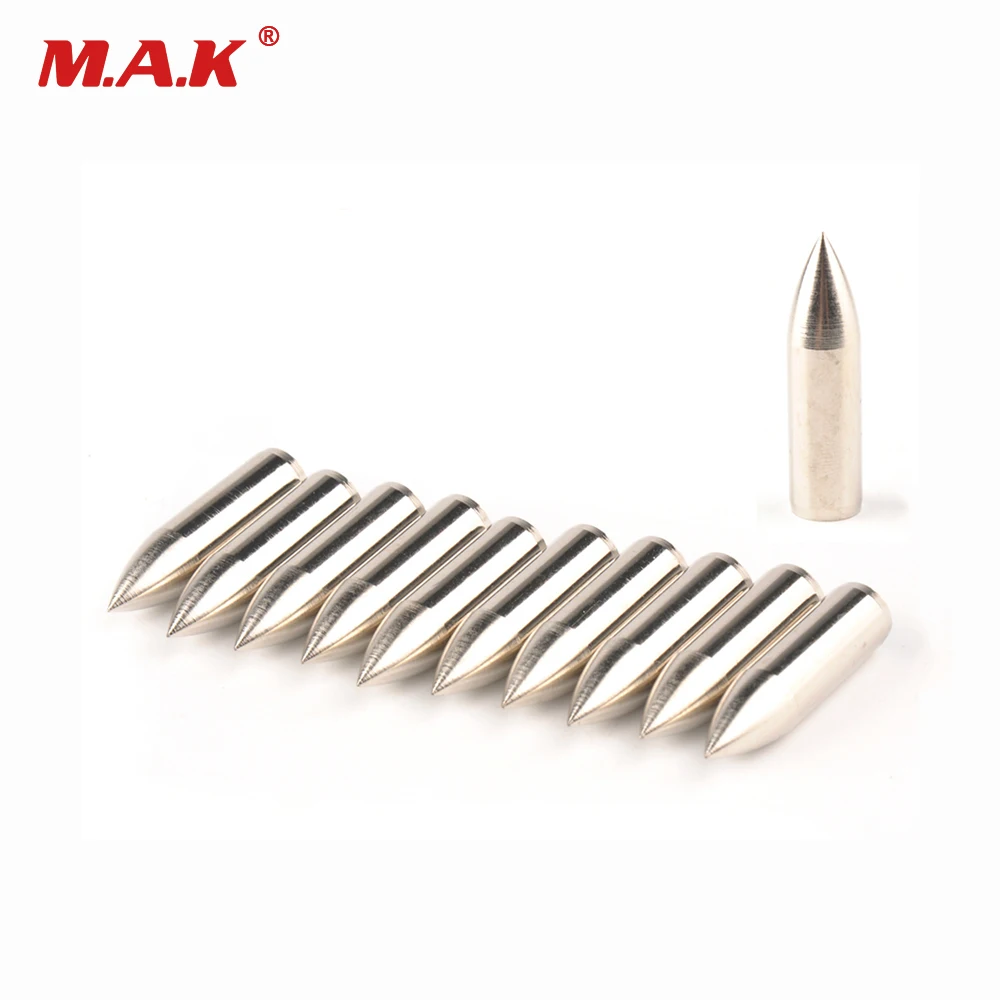 

20/50/100 Pcs Sliver Tip Point Diameter 8mm Length 3.6cm Arrowheads DIY Arrows for Archery Hunting Shooting
