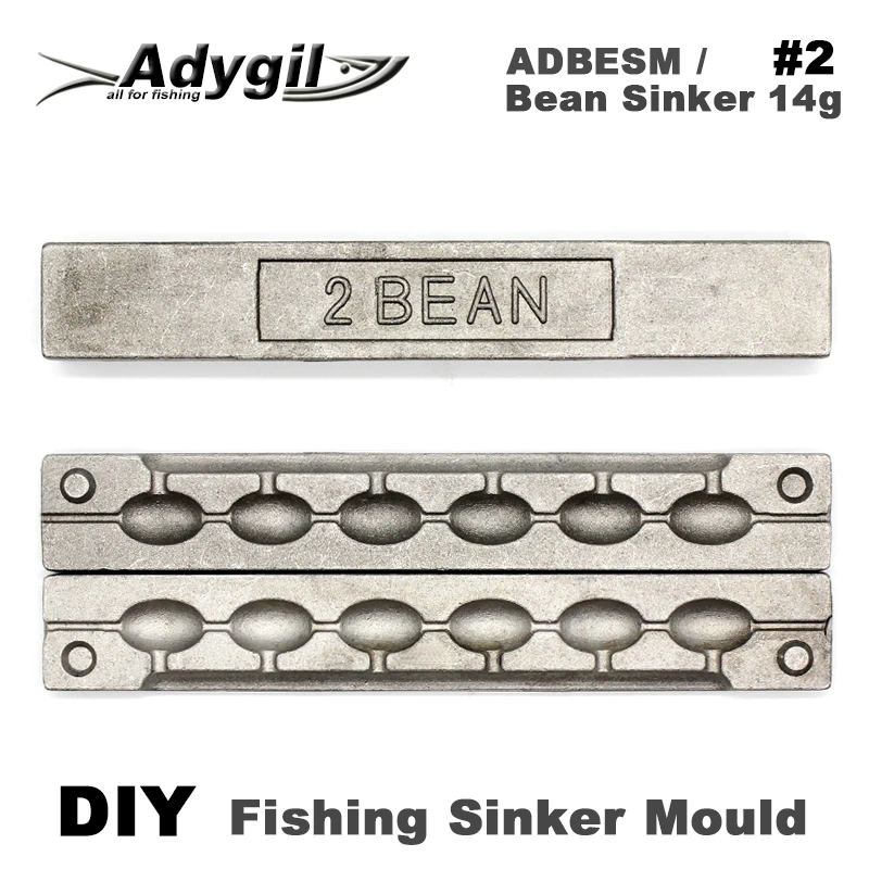 Adygil DIY рыболовные бобовые грузила прессформы ADBESM/#2 бобовые грузила 14 г 6 полостей