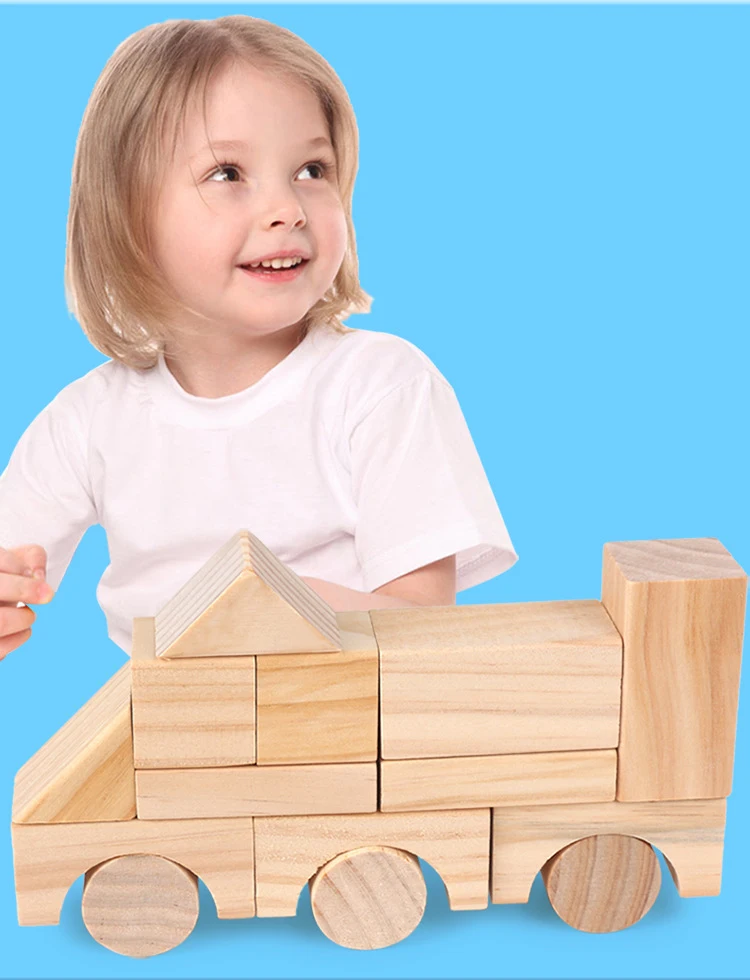 100 шт./компл. сосна деревянные башни деревянные блоки игрушка укладчик сборка строительных Ранние развивающие игры подарок с коробку