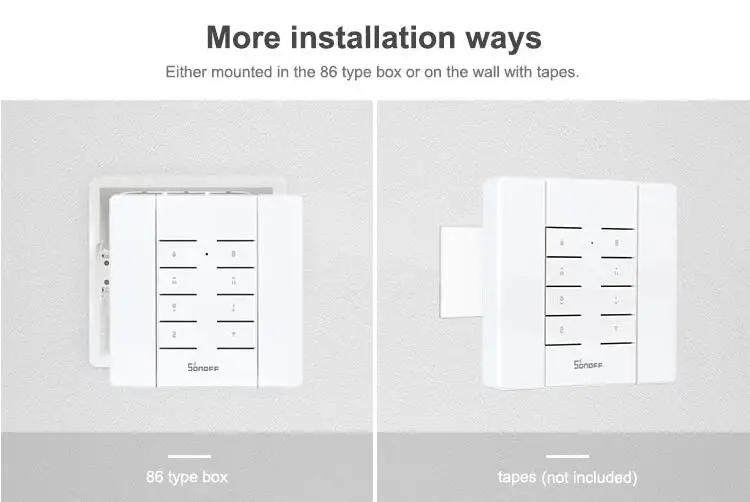 SONOFF RM433 8 клавиш пульт дистанционного управления 86 Тип работает с SONOFF RF/Slampher/4CH Pro/TX серии/RF мост