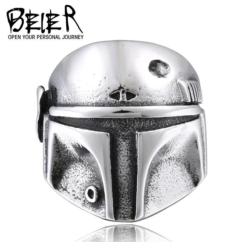 

BEIER Punk Rock Star Wars Clone Trooper Ring Stainless Steel New Designed Movie Jewelry Unique Gift For Friend BR8-293