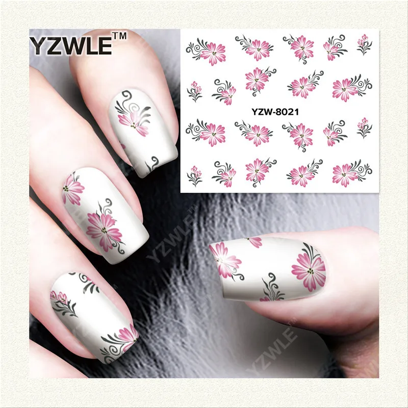 WUF 1 Sheet DIY Nails Art Decals Water Transfer Printing Stickers For Nails Salon YZW 8021-in ...