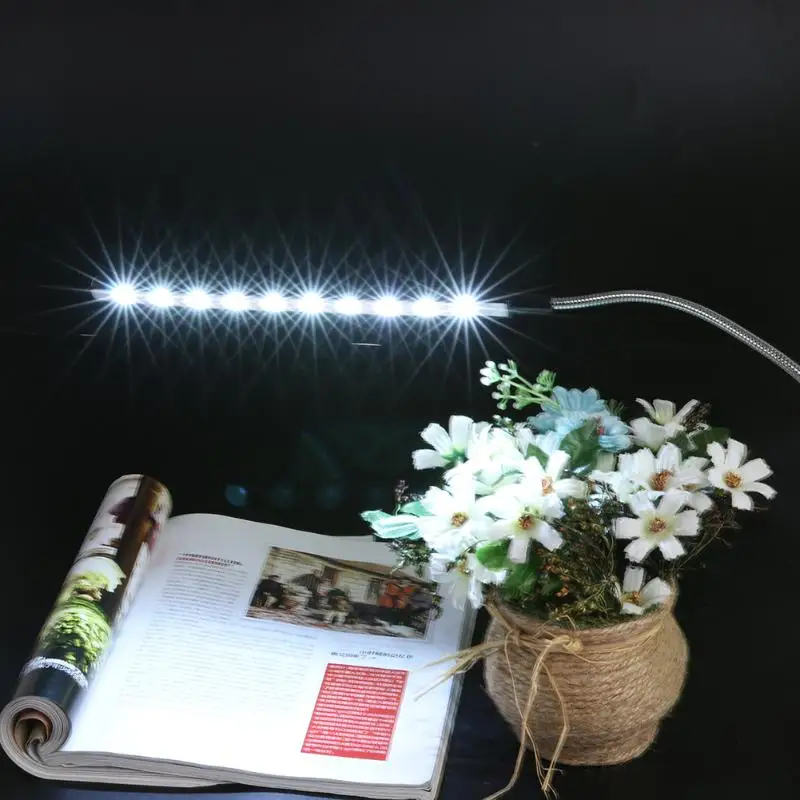 10 светодиодный гибкий мини-светильник, ультра яркий usb зарядка, ноутбук, компьютер, настольная лампа, Регулируемый угол наклона, компьютерная лампа для чтения