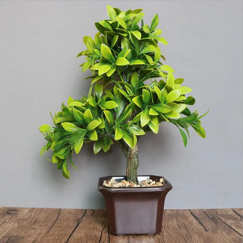 Flone Artificial Plant Potted Simulation Plastic Fake Flower Bonsai For Interior Decoration Office Home Bedroom Decoration (8)