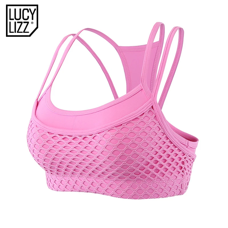 Goede Lucylizz Vrouwen Push Up Sportbeha Hollow Out Tank Tops Yoga Beha Volledige Cup Padding Voor Running Ondergoed Fitness Gym bras