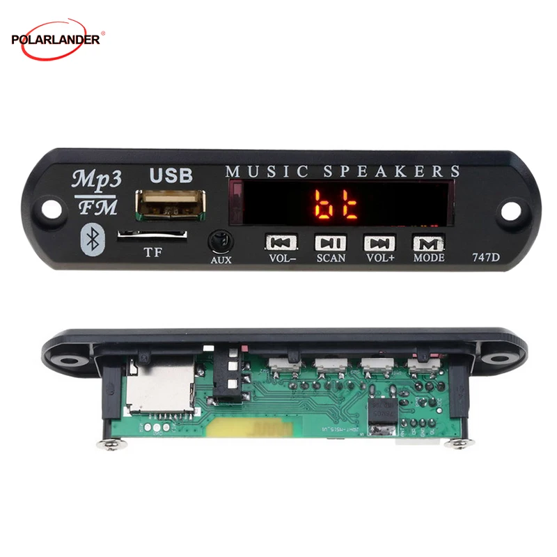 12 В Bluetooth MP3-плеер декодер fm-радио USB 3 5 мм WMA автомобильный комплект