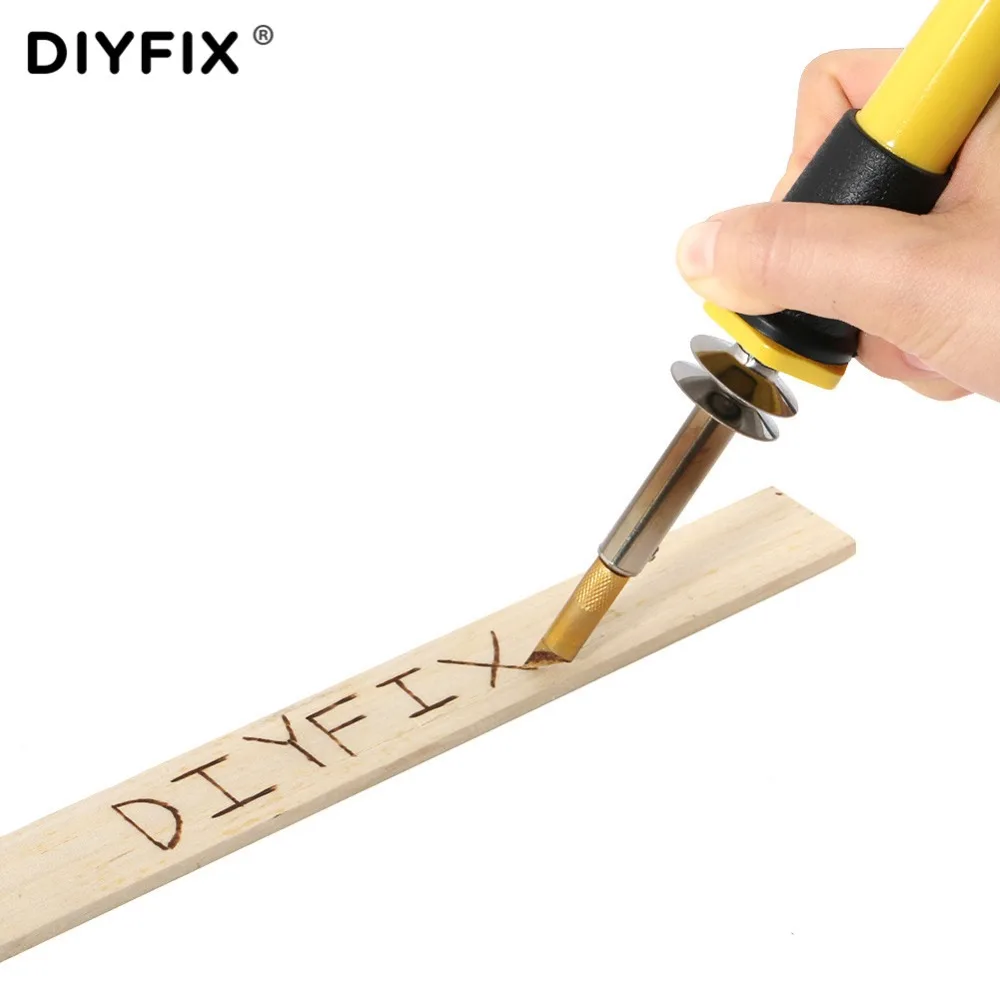 DIYFIX 40 Вт паяльник для резьбы по дереву, набор инструментов для пирографии, деревообработка, тиснение, ручка для обжига, сварочные наконечники, набор