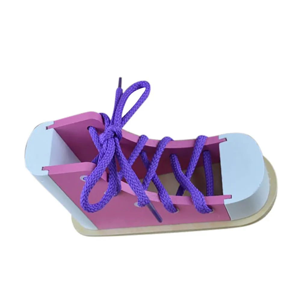 Montessori Toys Educational Wooden Toys for Children Early Learning Teaching Lacing Shoes Kids Tie  - 33063342966