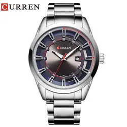 2018 новые часы CURREN моды кварцевые часы Для мужчин полный Сталь спортивные наручные часы мужской Дата аналоговые часы Relógio Masculino