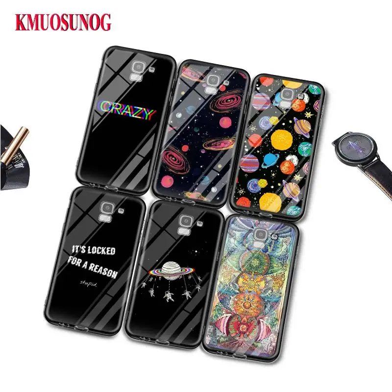 

Black Silicone Case Fashion Art Space for Samsung Galaxy j8 j7 j6 j5 j4 j3 Plus Prime 2018 2017 2016 Phone Bag Cover