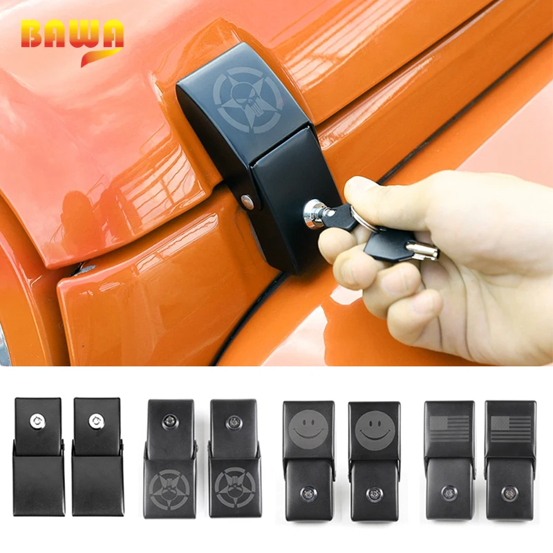 BAWA Engine Hood Lock For Jeep Wrangler JK 2007 2017 Metal with
