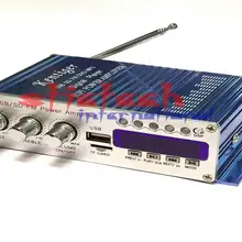 DHL или FedEx 10 шт. цифровой дисплей Hi-Fi 50Wx4 2CH автомобильный стерео усилитель мощности Усилитель Поддержка iPod/USB/MP3/FM/SD Jack
