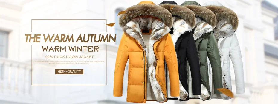 down parka Winter Couple Models Down Jacket Thick Warm Long Fashion Hooded Coat 90% White duck down Slim Parkas Plus size white puffer jacket