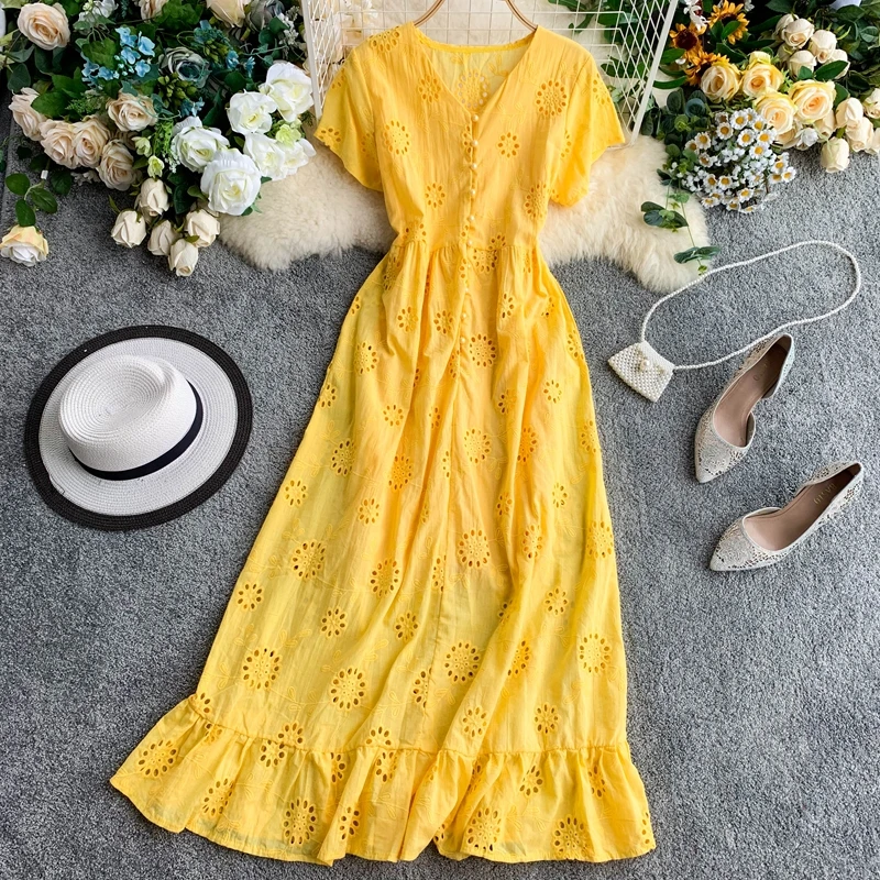 2019 Новая летняя одежда для женщин с коротким рукавом V образным вырезом Slim A Line