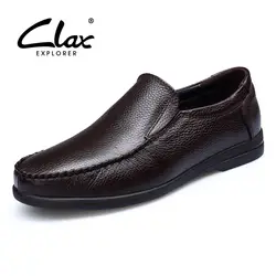 CLAX мужские мокасины лето-осень Повседневная кожаная обувь мужские лоферы из натуральной кожи лодка обуви chaussure homme Plus Размеры