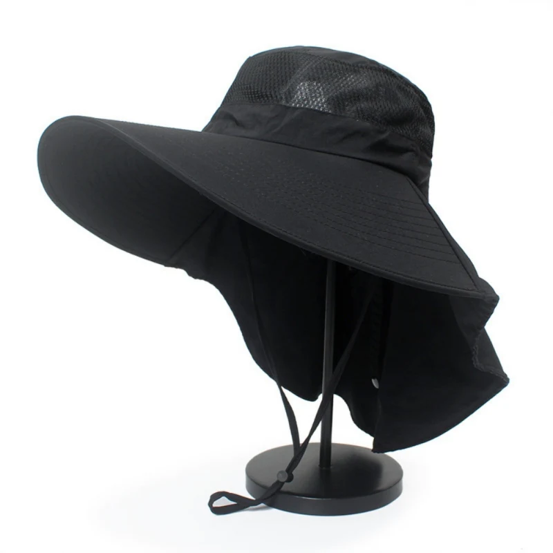 Походные кепки для рыбалки Защита от солнца широкополая шляпа с горлышком водостойкая дышащая охотничья походная шляпа