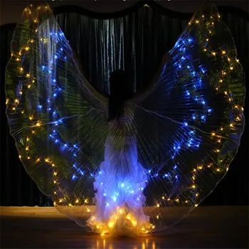 

KS42 Bellydance stage wears led cloak colorful wings singer perform proom costumes led light butterfly rave show dress bar wings