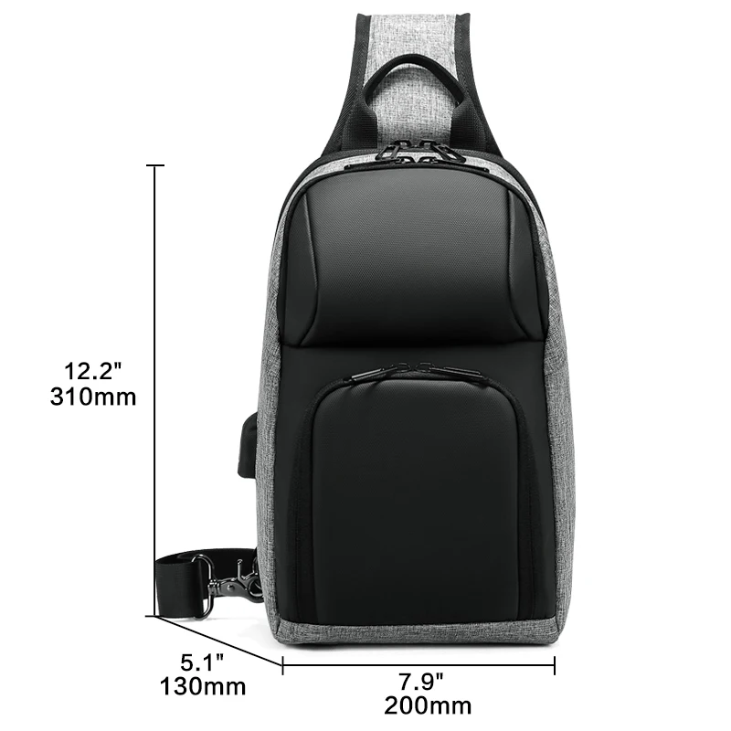  EURCOOL Casual para hombres 97 pulgadas iPad mensajero bolsas con puerto de carga USB bolso de homb