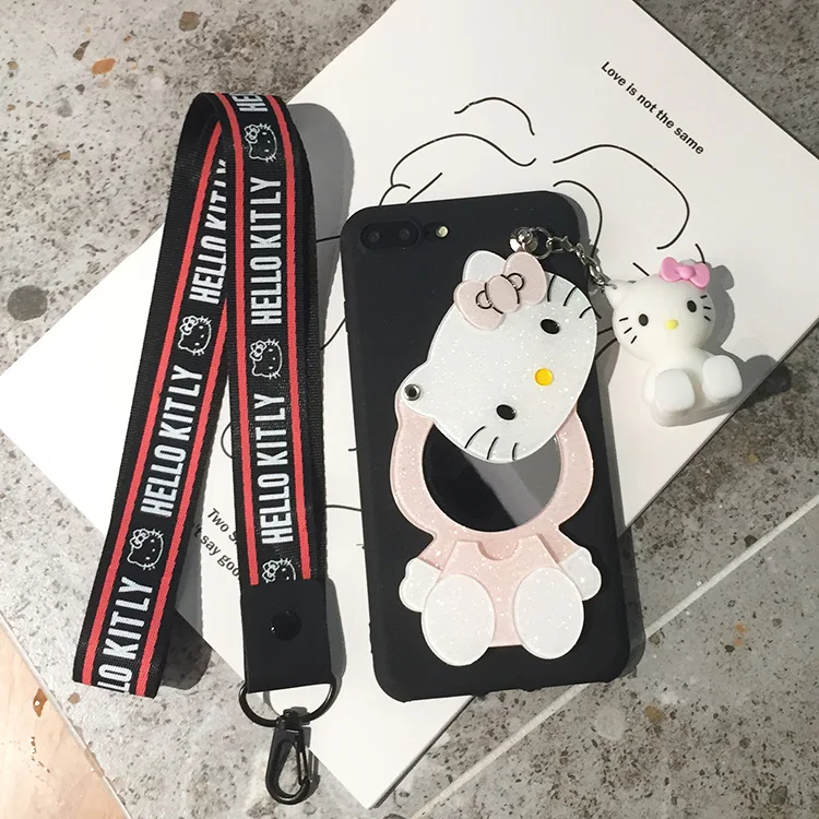 Зеркальный чехол для samsung S10 plus cat Samsung Galaxy S10/S10 с мультяшным рисунком + 3D подставка