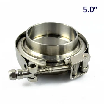 

5" Stainless steel 304 quick opening v band clamp with metal clench nut for auto parts