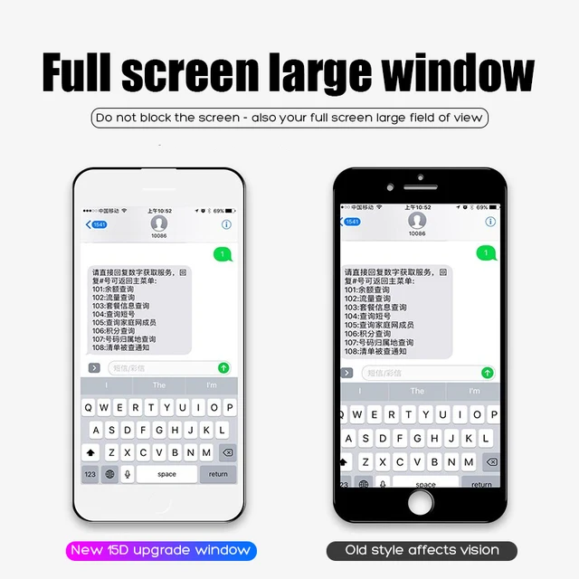 15D Protective Tempered Glass On The For iPhone 6 6s 7 8 Plus X 10 Glass Screen Protector Soft Edge Curved For iPhone XR XS MAX 1