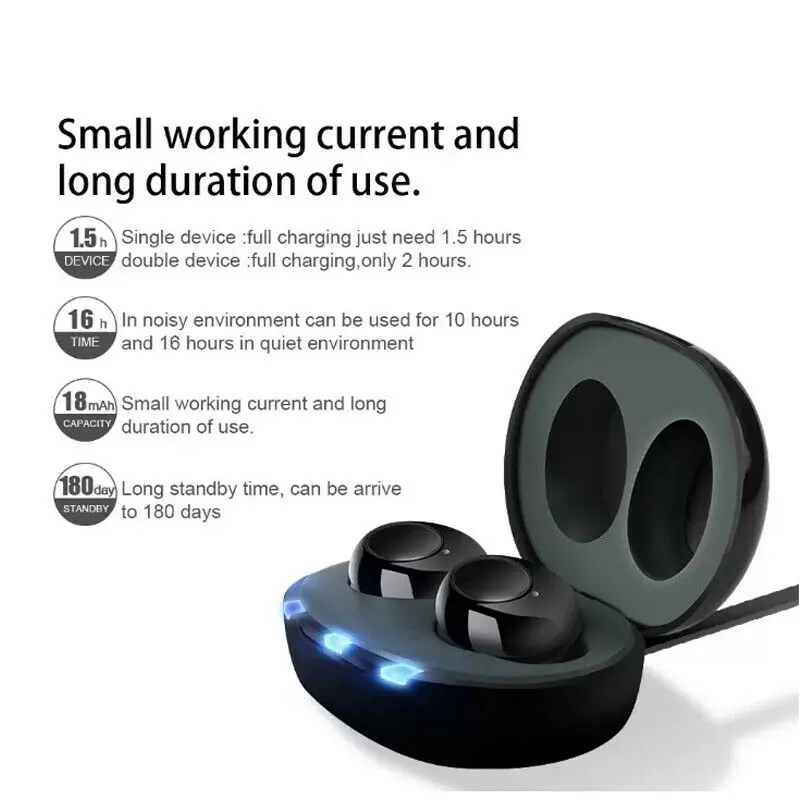 Kaufen 1 paar USB Aufladbare Mini In Ohr Tragbare Invisible Hörgeräte Assistent Einstellbare Ton Ton Verstärker Für Gehörlose Ältere