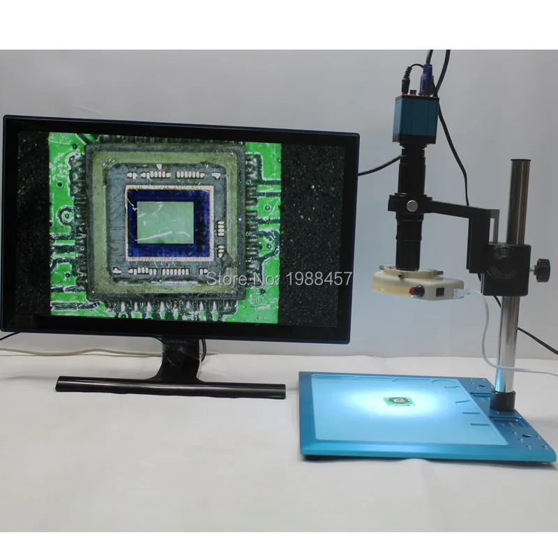 

Industrial Microscope Camera VGA USB AV Three Output Interface+300*400mm Precision Trim Base+200X Fine-tuning Lens Hold Bracket