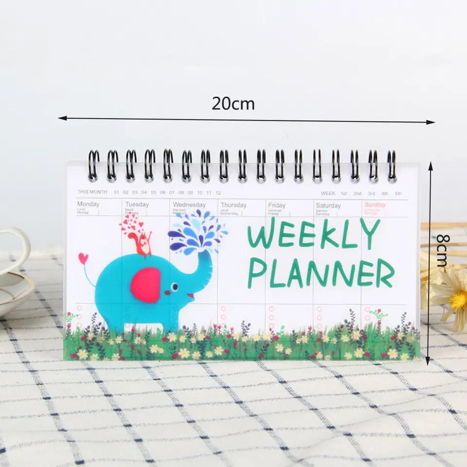 Korean Stationery Notebook Cartoon Animals Can Tear Week Plan Schedule Book Student Portable Coil Flip Book Planners Aliexpress