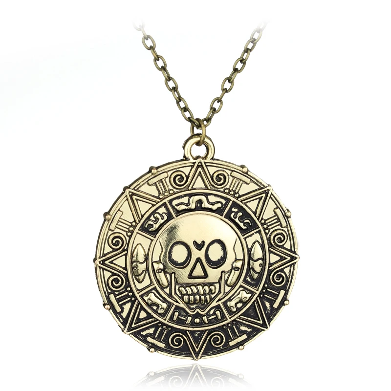 

Statement Necklaces Pirates of The Caribbean Aztec Coin Medallion Necklaces & Pendants Skull Coin Necklace Jewelry Free Shipping