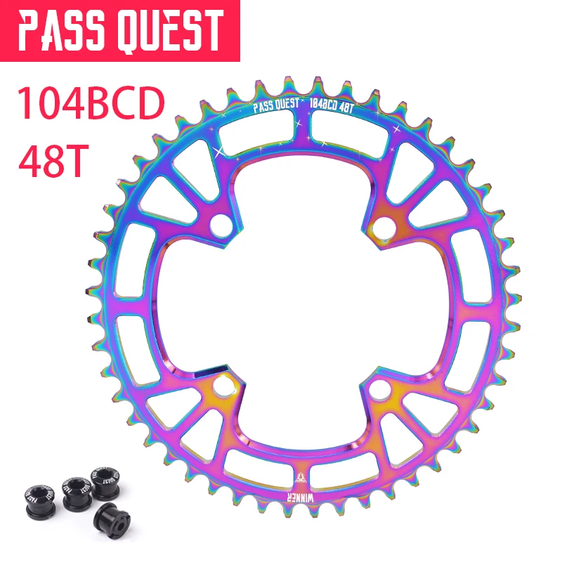 Пасс QUEST 96BCD цепное колесо 32 T/36 T/38 T/40 T/42 T/44 T/46 T/48 T титановое покрытие положительные и отрицательные Зубы аксессуары для цепных колес
