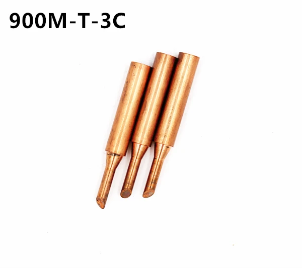 3piece 900M-T-3C Diamagnetic copper soldering iron tip Lead-free Solder tip 933.376.907.913.951,898D,852D+ Soldering Station