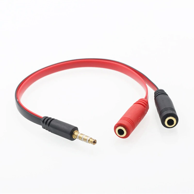 Rankman 3.5mm Jack Audio Male to 2 Female Ports with Mic Headphone Extension Cable Splitter AUX Cord for Speaker Phone Earphone
