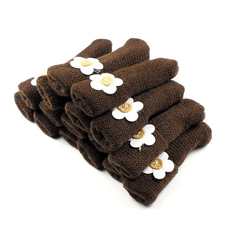 

16Pcs/lot chair leg socks cloth gloves for chair Protect Floor Knit Flower Leg Sleeve Table Chair Covers chair Sock