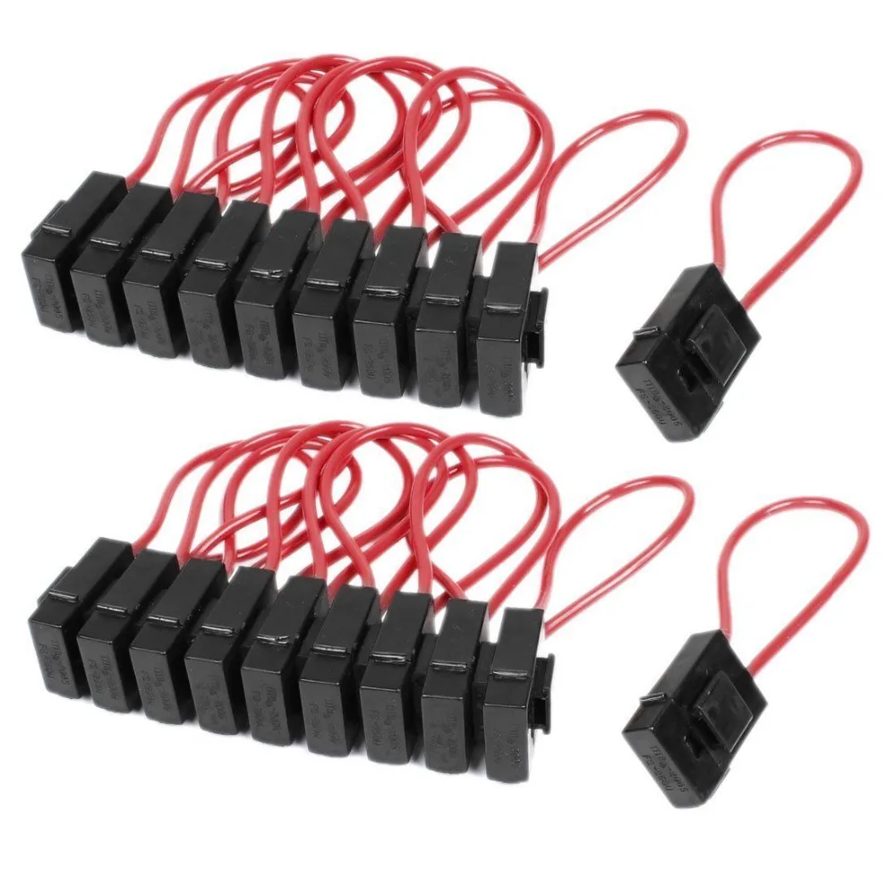10pcs 30A Wire In line 22 AWG ATO Standard Blade Fuse Holder Block for