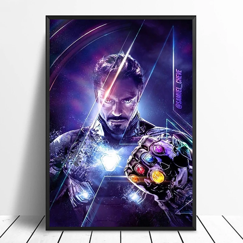 

Avengers Endgame Iron Man Thanos Infinity Gauntlet Movie Poster Home Decor Wall Decor Wall Art Canvas Painting Cnavas Print