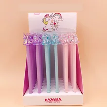 36 шт./партия, креативные канцелярские принадлежности, Студенческая ручка, Хрустальная голова, конский гель, черные чернила для ручки, ручка для школы офиса, товары для девочек 0,5 мм