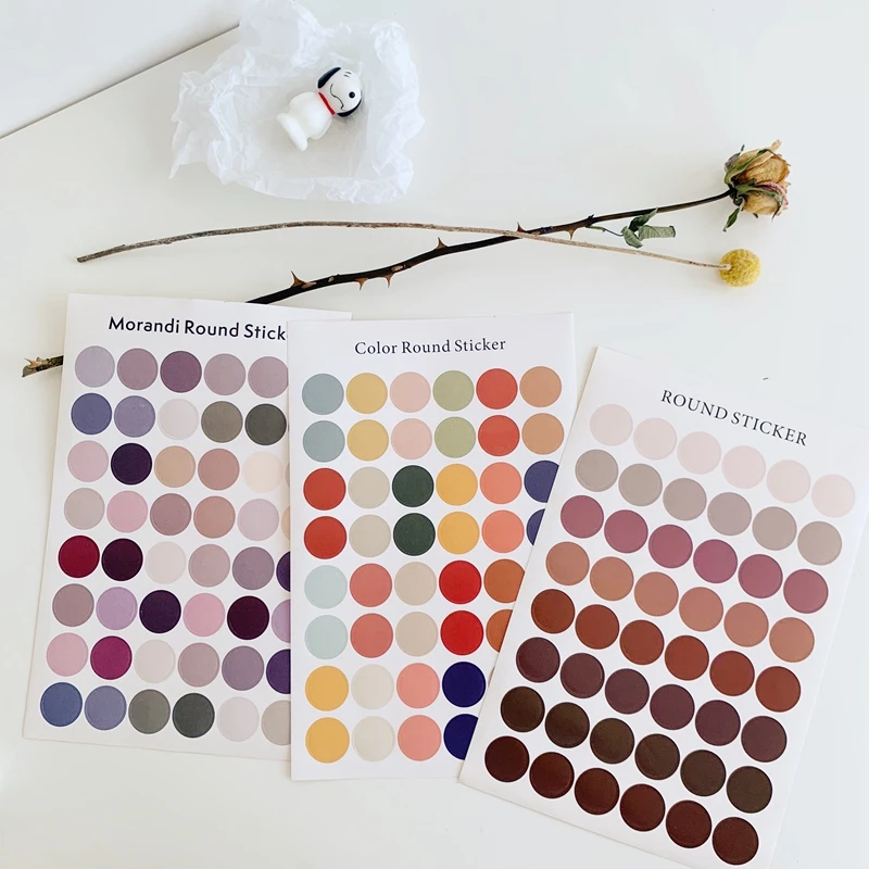 DIY наклейки dot Morandi earth color скрапбук альбом фотообои журнал проект изготовления счастливых открыток украшения уплотнительные наклейки