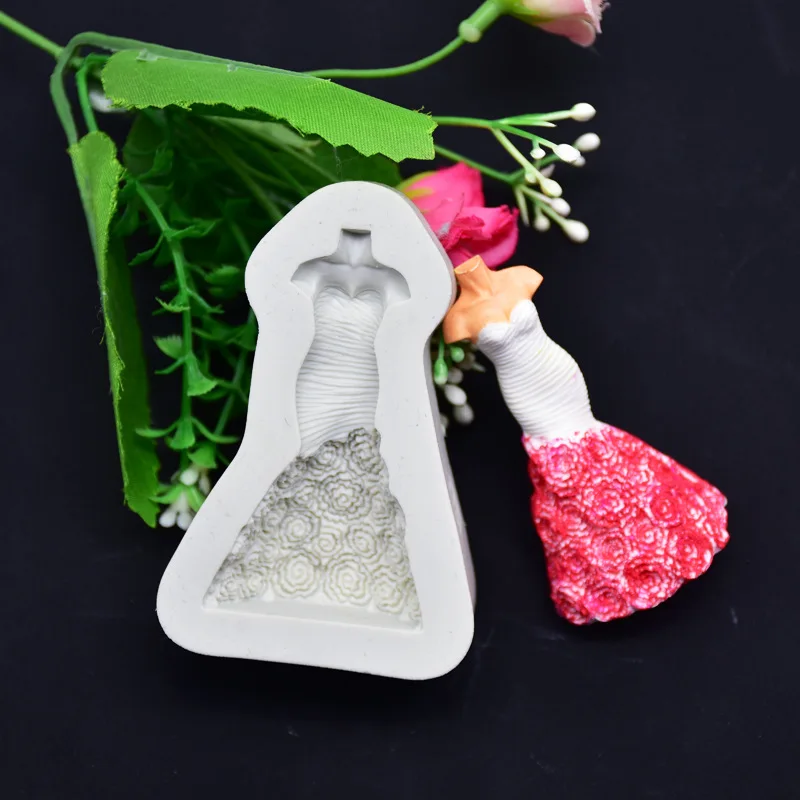 3D Craft Wedding Dress Princess Dress Silicone Molds Fondant Cake